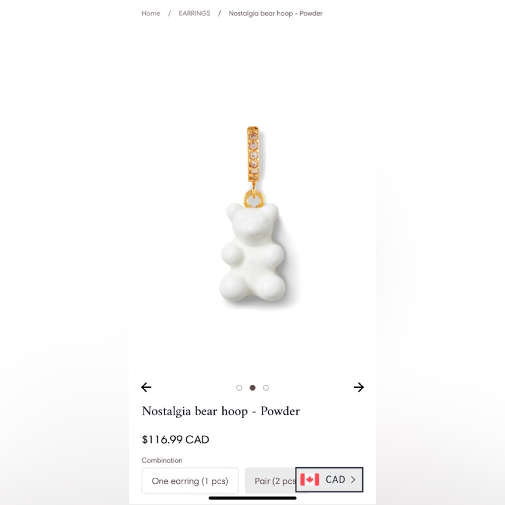 Crystal Haze Nostalgia bear hoop - Powder